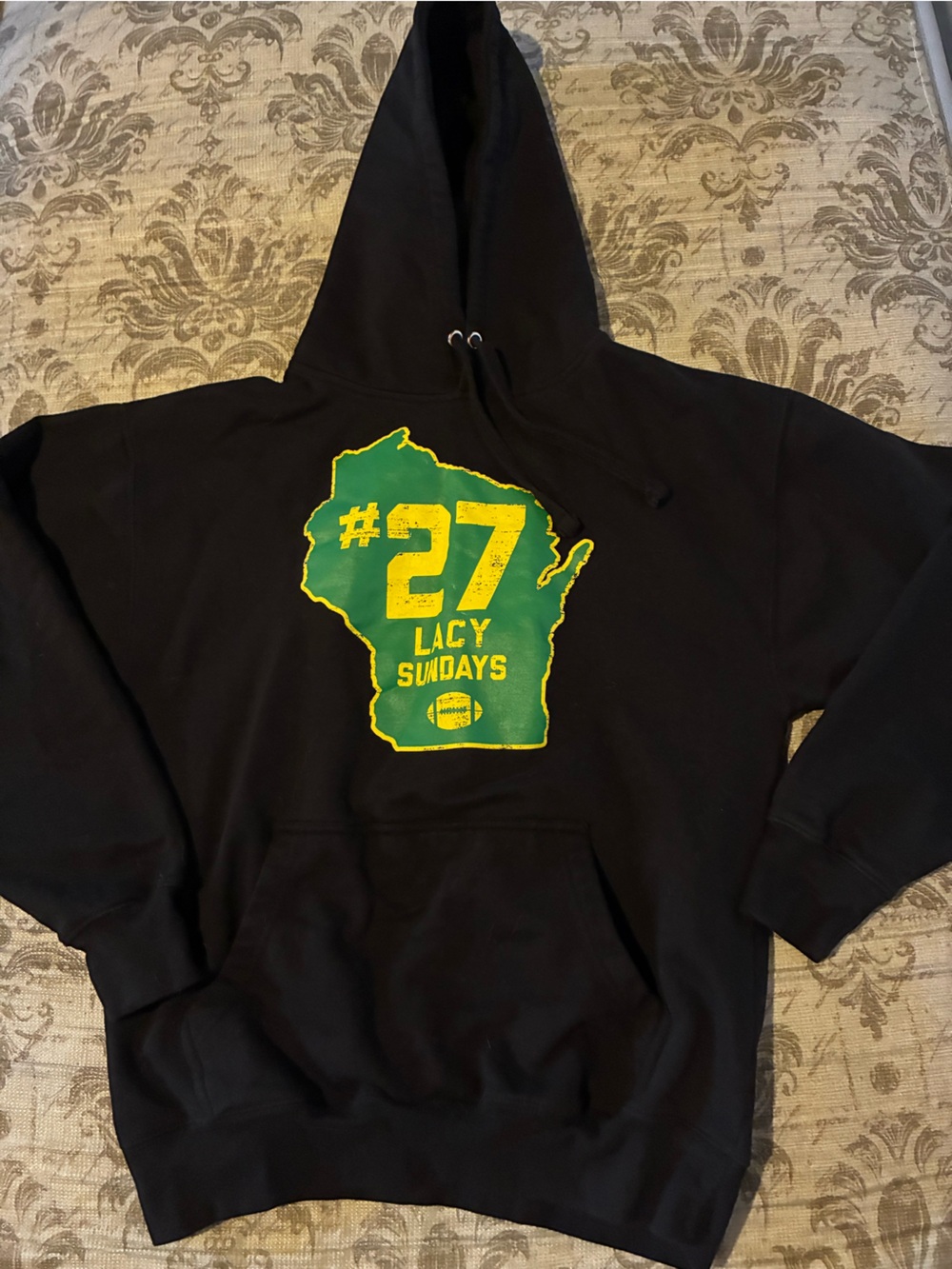 Lacy Sundays #27 Black Hoodie One-Piece with Green & Yellow Graphic